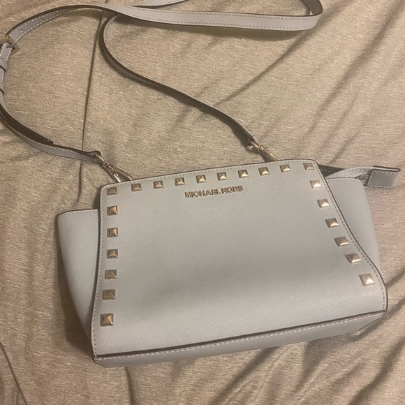 Michael Kors Handbags - Michael Kors Light Blue Studded Crossbody Bag